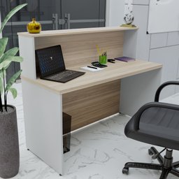Balcão Atendimento Recepção Consultório 1200x600 Netmobil - Dubai/branco - 4