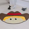 Tapete para Quarto Coleção Infantil Formato Cowboy 78cm x 55cm Tecido Pelúcia Antiderrapante Cor - 2
