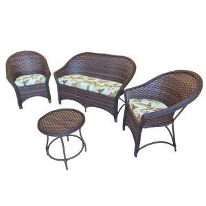 Conjunto de Sofá e Poltronas Para Varanda Area Externa Jardim Tecido Acquablock