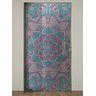 Adesivo Para Porta Jateado Impresso Mandala Lilas Verde E Rosa- 93X210Cm - 3