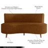Sofá Living 2 Lugares 135cm Aang Pés Palito Bouclê Terra Cota G33 - Gran Belo - 4