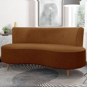 Sofá Living 2 Lugares 135cm Aang Pés Palito Bouclê Terra Cota G33 - Gran Belo