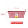 Kit 10 Vasos Jardineiras Plantas Floreira de Janela Prato Cor:Rosa - 6