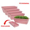 Kit 10 Vasos Jardineiras Plantas Floreira de Janela Prato Cor:Rosa - 4