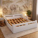 Ver imagem 5 de Cama Casal Montessoriana para Quarto Infantil com Proteção Lateral em Mdf com Colchão