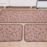 Tapetes para Cozinha Atoalhado Estampa Floral com Base Antiderrapante 3 Peças Cor: Bege - 2