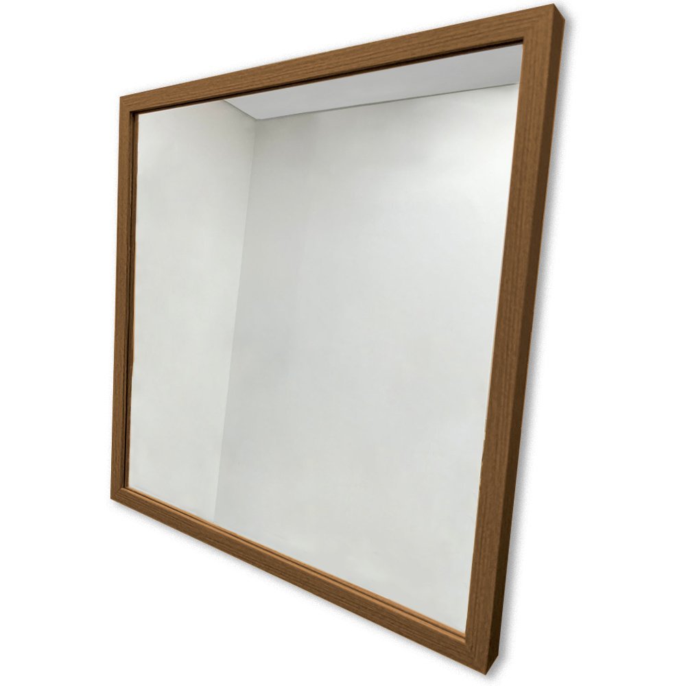 Módulo Espelho Decorativo - Kit 03 de 50x50cm Empório do Adesivo Moldura Madeira - 3