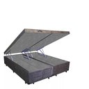 Ver imagem 4 de Base Box Baú King Luxo Blindado Bipartido AColchoes Suede Marrom 49x193x203