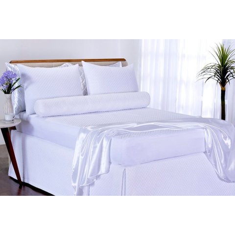 Capa Protetora de Colchão Impermeável Casal Padrão Matelado: Branco