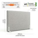 Ver imagem 4 de Cabeceira para Cama Box King Size Mirella 195cm Moderna com Frame Linho Cinza Claro - Desk Design