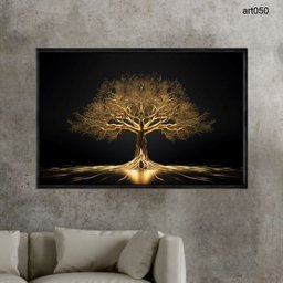 Quadro Decorativo - Arvore da Vida Dourada Art050 - Tela Canvas - 80x60cm - 2