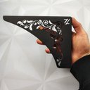 Ver imagem 3 de Par Mãos Francesas Decorativas Ornamentada 20cm Floral Aço Preto