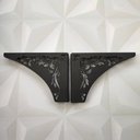 Ver imagem 4 de Par Mãos Francesas Decorativas Ornamentada 20cm Floral Aço Preto