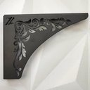 Ver imagem 6 de Par Mãos Francesas Decorativas Ornamentada 20cm Floral Aço Preto