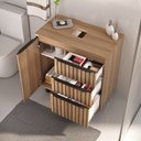 Ver imagem 2 de Conjunto para Banheiro Cecilia com Pés 78cm - Fabribam Gabinetes