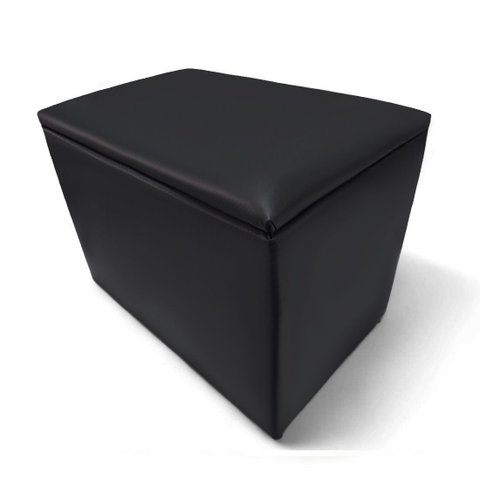 Puff Baú Banqueta Retangular Organizar e Decorar 55cm Preto Courino
