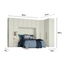 Ver imagem 3 de Quarto Casal Modulado Seletto 6 Peças (1 Ponte + 1 Closet + 3 G Roupas + 1 Complemento) Qmh04 Areia