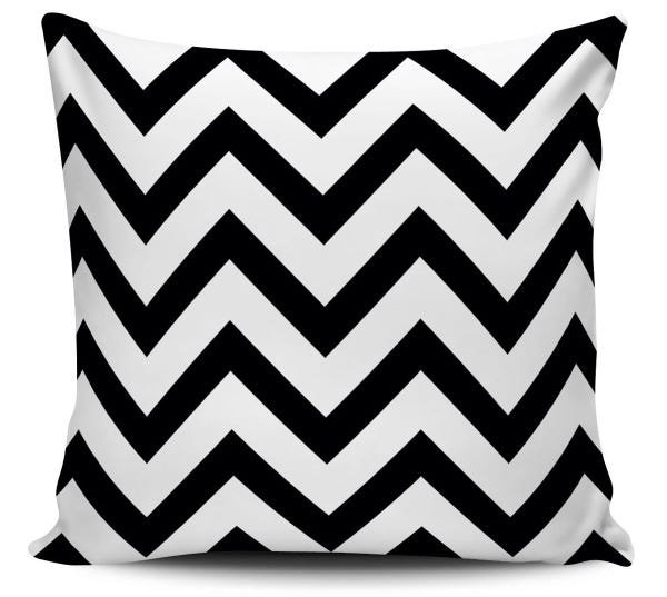 Almofada decorativa Geometrica Chevron Preto e Branco 45x45 - 1