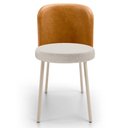Ver imagem 6 de Kit 3 Cadeiras Sala de Jantar Estofada Gavi Arena L02 Couríssimo Whisky Linho Cru Lyam Decor