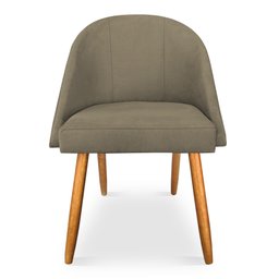 Kit 06 Cadeiras Jantar Bela Suede Pés Palito Castanho - Pallazio - 4