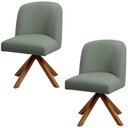 Ver imagem 1 de Kit 02 Cadeiras de Jantar Cléo Base Giromad Linho Verde - Nexta Casa