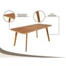 Mesa de Jantar 4 Lugares Slim Base Madeira Maciça e Tampo Amadeirado - 3