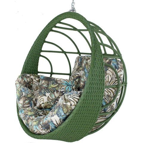 Balanço Ninho Suspenso Hungria Verde e Maranta Bege