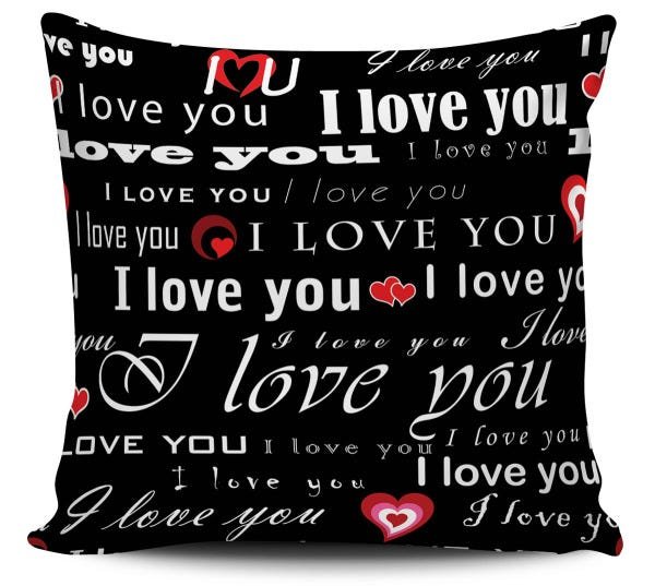 Almofada I Love You 45x45cm com enchimento - Pano e Arte - 1