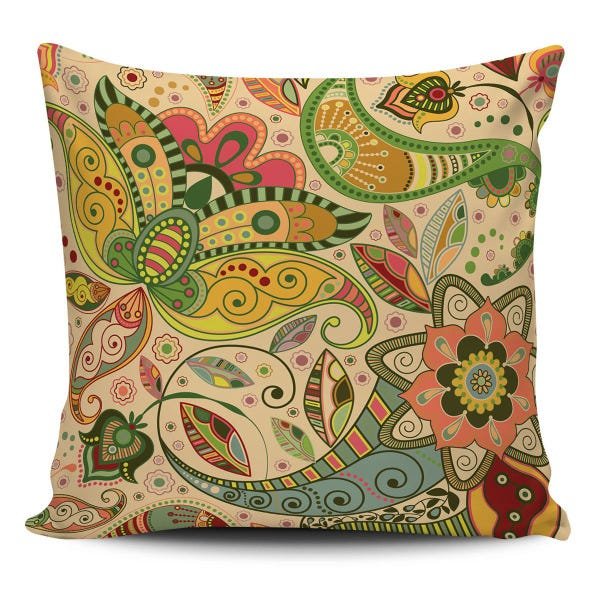Almofada decorativa Estampa Floral Bege 45x45cm - 1