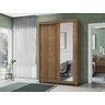 Guarda Roupa Flex 2 Portas de Correr 2 Gavetas Nantes - Lanza:noce Bronze C/ Espelho - 2