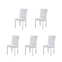 Ver imagem 1 de Kit 5 Cadeiras Vitória para Sala de Jantar-Assento sintético branco GAT MAGAZINE