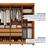 Guarda-roupa 8 Portas 4 Gavetas com Espelho e com Pé Andara Soft - 9