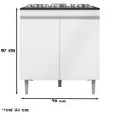 Ver imagem 3 de Balcao Com Tampo Cooktop 79 cm 2 Portas Andreia Branco REAJL
