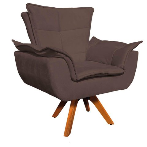 Kit 01 Namoradeira e 02 Poltronas Opala Suede Marrom