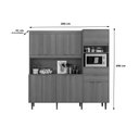 Ver imagem 5 de Cozinha Bahamas 11 Armários 2 Gavetas C/ Espaço para Microondas e Utilidadess - Jequitiba/cinza