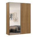 Ver imagem 4 de Guarda Roupa Solteiro Mdf 2 Portas 1 com Espelho 178,5 Cm Raffinato Belmax:freijó