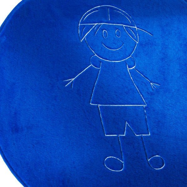 Tapete de Pelúcia Infantil para Quarto de Menino 78cm x 68cm Bordado com Antiderrapante Cor: Azul - 3