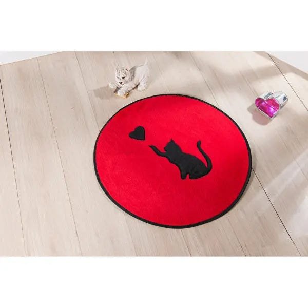 Tapete Infantil Base Antiderrapante em Formato Gata Love Cor: Vermelho - 1