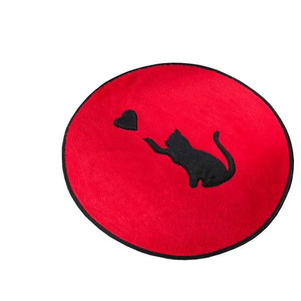 Tapete Infantil Base Antiderrapante em Formato Gata Love Cor: Vermelho - 2