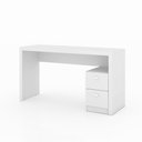 Ver imagem 3 de Escritório com Mesa para Computador 2 Gavetas com Armário 2 Portas Branco - Fdecor