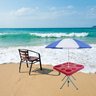 Mesa Praia Petisqueira Dobravel e Suporte Guarda Sol Chão Cor:vermelho - 2