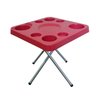 Mesa Praia Petisqueira Dobravel e Suporte Guarda Sol Chão Cor:vermelho - 3