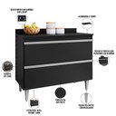 Ver imagem 5 de Balcão Gabinete para Cozinha com Tampo 100cm Less M05 Preto - Inoviza