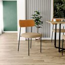 Ver imagem 2 de Kit 08 Cadeiras para Sala de Jantar Melina L02 Couríssimo Whisky Linho Bege Escuro - Lyam Decor