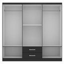 Ver imagem 3 de Guarda-Roupa Casal Atalaia 6 Portas 2 Gavetas Preto - Evidencia Móveis