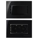 Ver imagem 1 de 4 Tomada 3 Pinos 20a + 2 Interruptor Simples + 2 Paralelo Móvel Mdf Embutir Preto Ebony Margirius