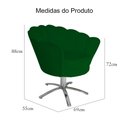 Ver imagem 4 de Jogo 2 Poltronas Para Sala Comercial Base Giratória de Metal Pétala Veludo Verde - LM DECOR