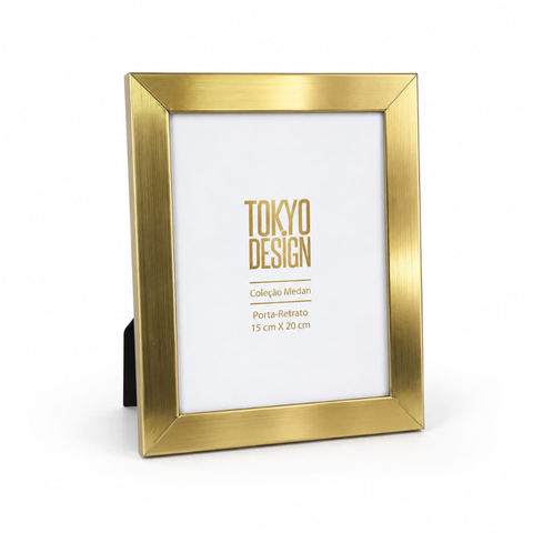 Porta Retrato Moldura Metal Dourado