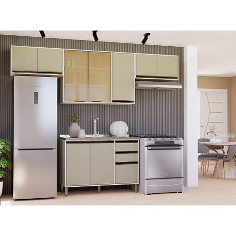 Cozinha Modulada Compacta 4 Peças sem Tampo Linea Luciane Móveis