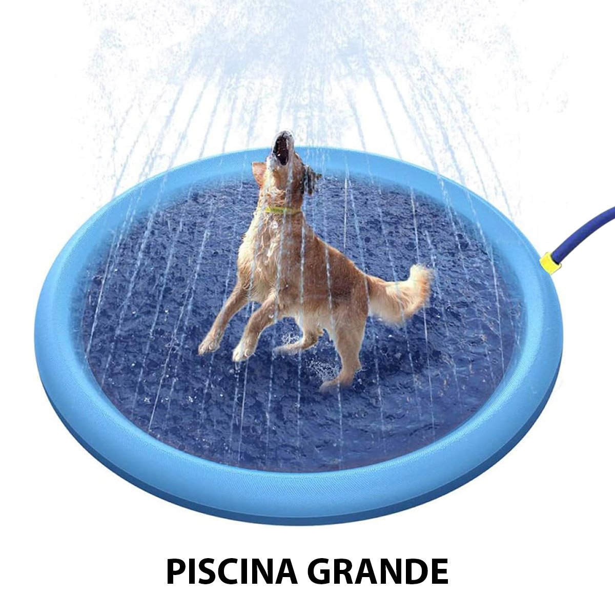 Piscina Tapete Chafariz Inflavel Agua Pet Criança Cachorro Verao Divertido Brincadeira Sol Jardim Qu - 3